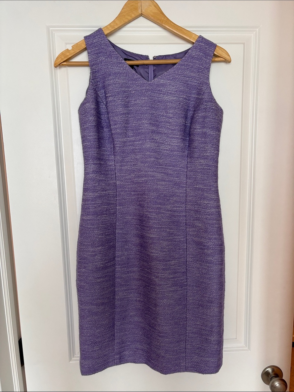 Talbots Purple Textured Midi Sheath Dress